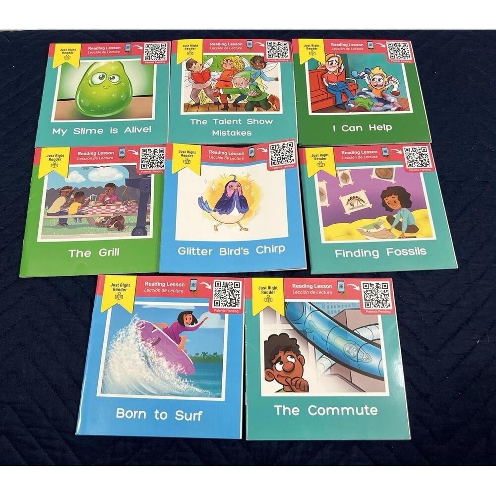 Just Right Reader Phonics Books Lot of 8 | Reading Lesson Leveled Readers K-2